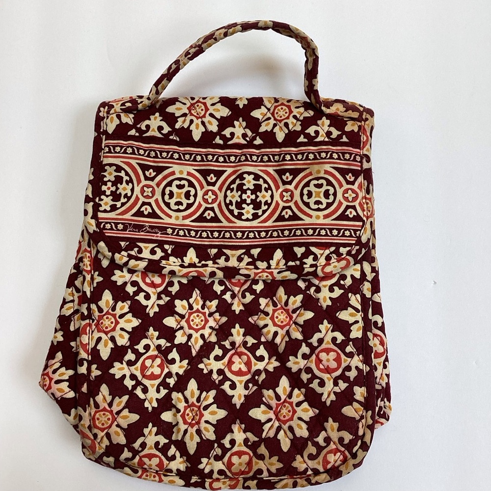 Vera Bradley Women's Floral Brown Cream Rust Medallion Print Lunch Sack Bag‎